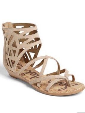 Sam Edelman “Dana” Tan Leather Cutout Sandals Sz 8.5